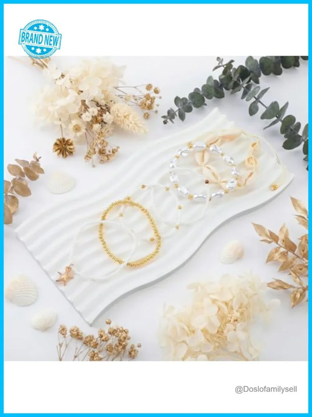 36 Pcs Boho Shell Seashell Bracelets Stackable Stretch Beach Jewelry Set